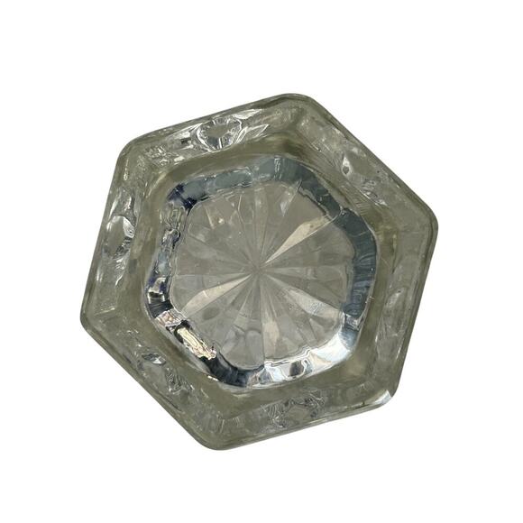 Vintage Crystal Starburst Anchor Hocking Star of David Vase 8.5” Cut Glass Hexa - Picture 7 of 13